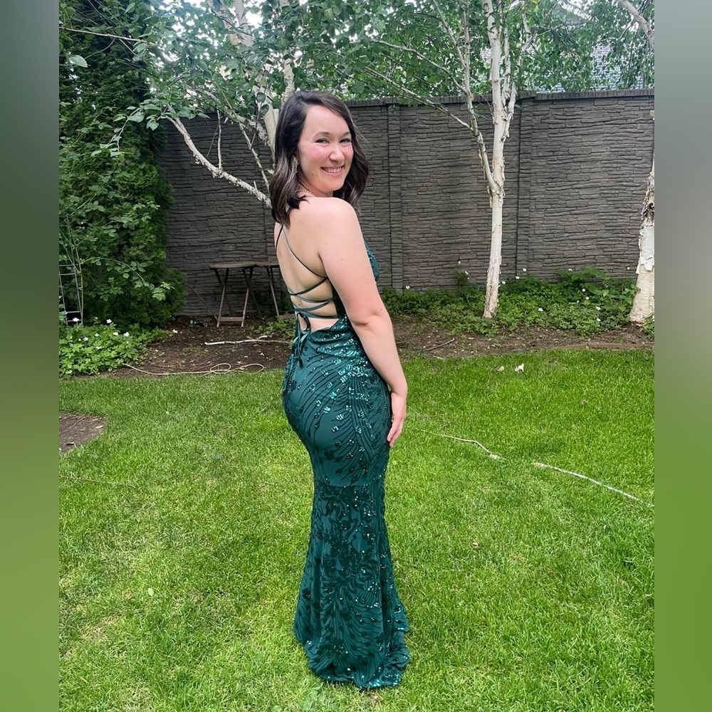 lulu’s sequin lace-up maxi dress